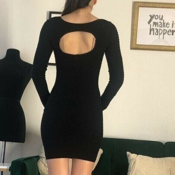 BCBGeneration Black Long Sleeve Bodycon Dress - Picture 3 of 7